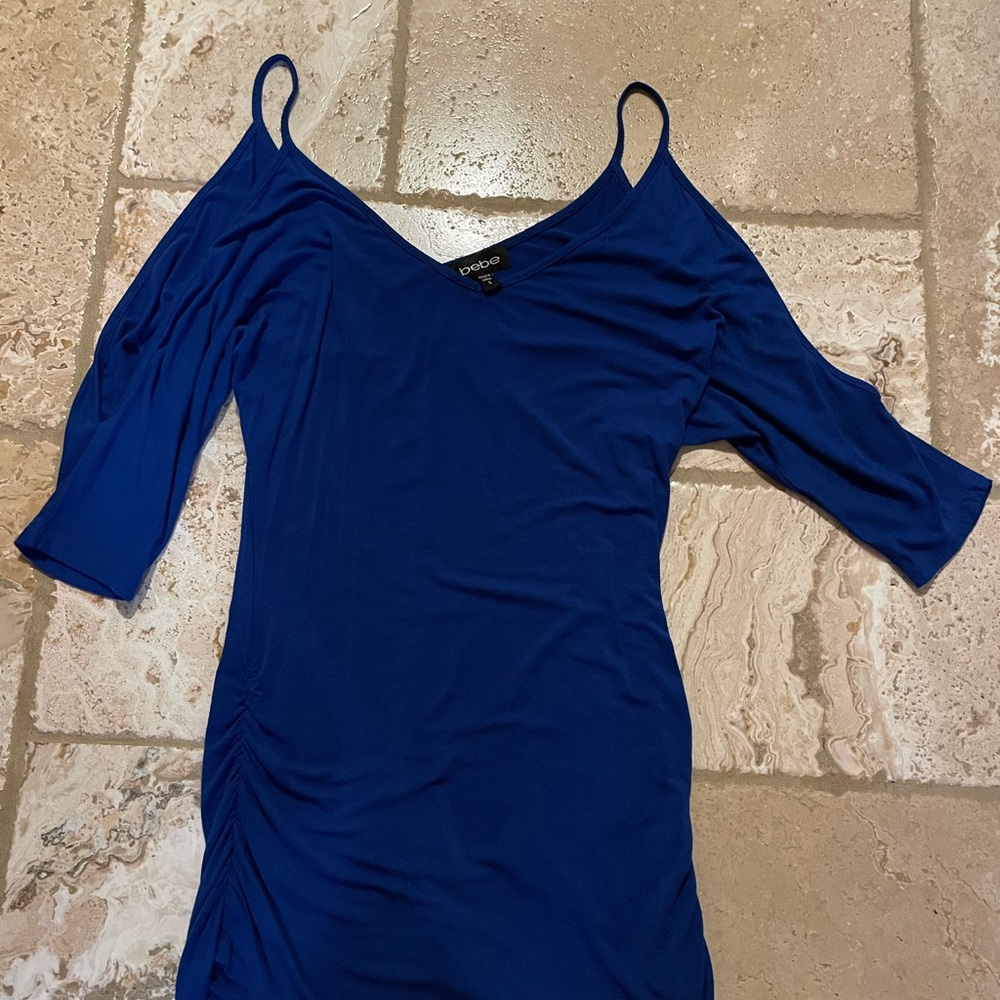 Bebe blue quarter length shirt size s